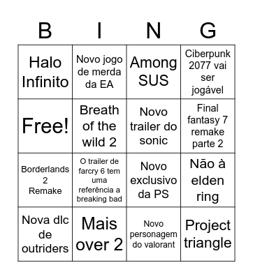 SGF + E3 Bingo Card