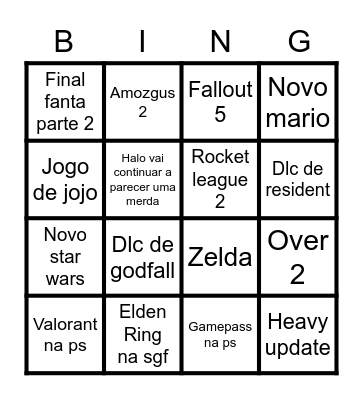 E3 e SGF Bingo Card