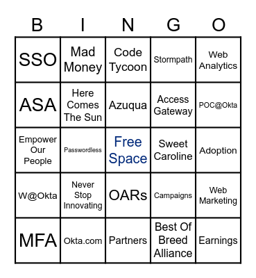 *Corporate Marketing Bingo* Bingo Card