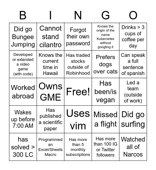 Bingo Buzz Bingo Card