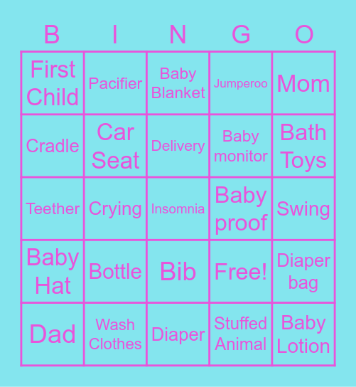 Himanshi's Baby Bingo Card