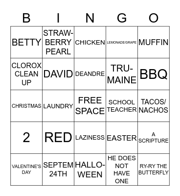 Who gets to Pick from the Box? Bingo Card