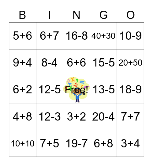 Matemaatika BINGO Card