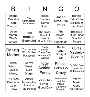 Total-Quiz.com presents: Radio Bingo June Birthdays Bingo Card