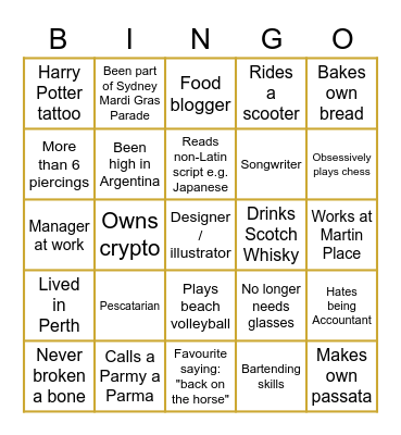 Paula's 30th Bingo Card