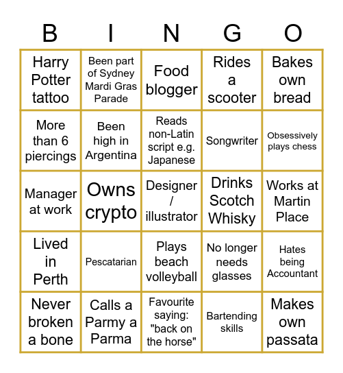 Paula's 30th Bingo Card