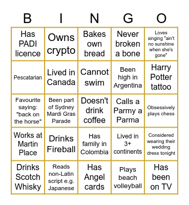 Paula's 30th! Bingo Card