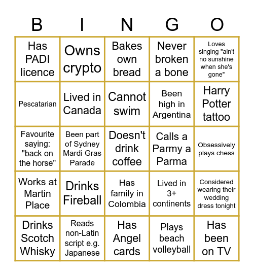 Paula's 30th! Bingo Card