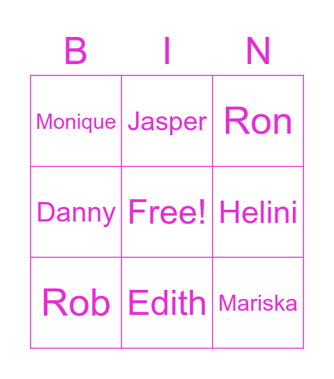 Wist u Natjes Bingo Card