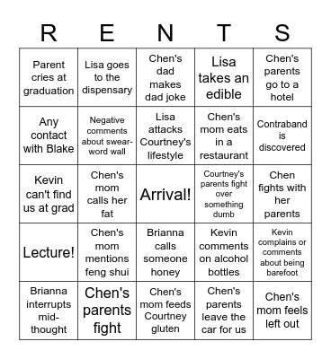 Chaotic Vibes Bingo Card