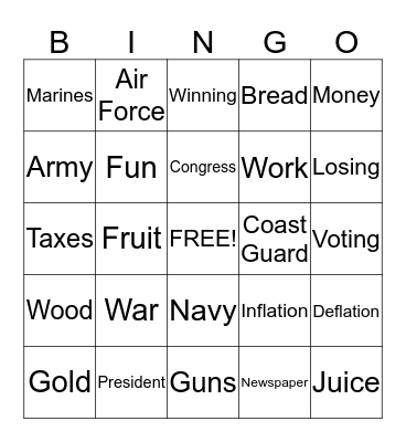 Vpopulus Bingo Card