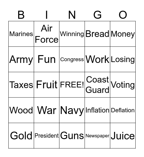 Vpopulus Bingo Card