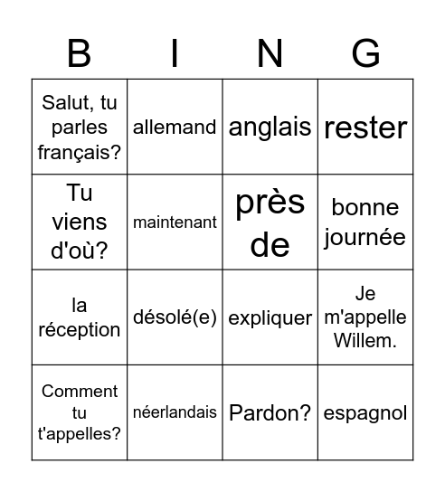 GL 2 Chapitre 6 A Bingo Card