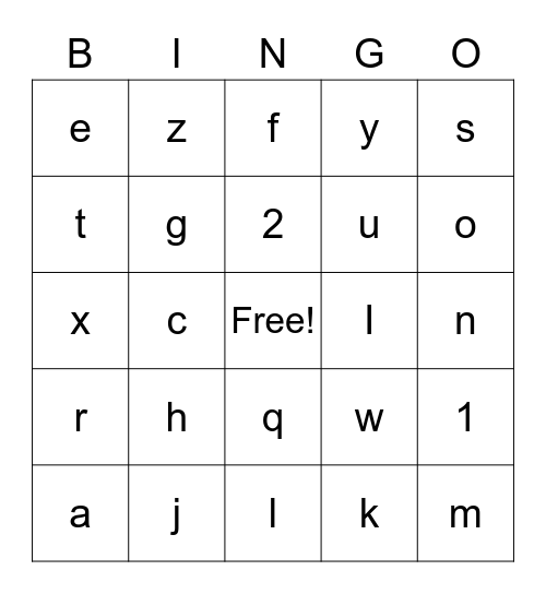 Bethany's Baby Shower Bingo Card