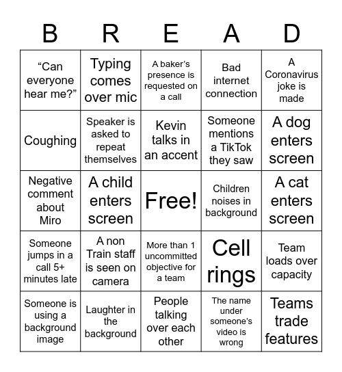 PI 5, day 2 Bingo Card