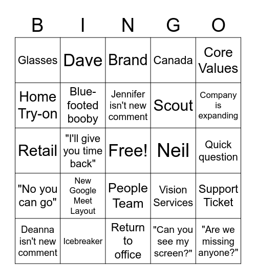 BINGO Card