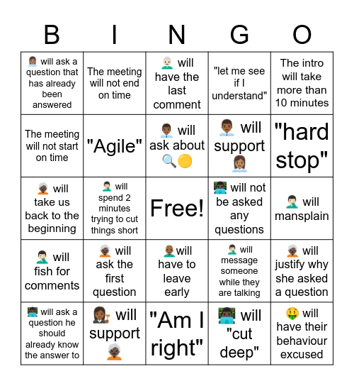 Circus Card Bingo Card