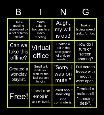 Thrasser Virtual Bingo Card