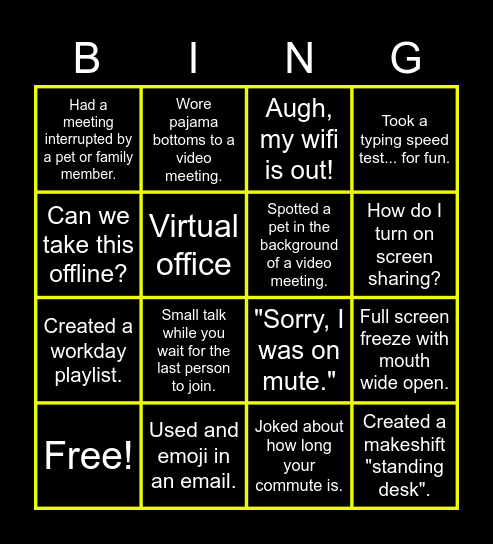 Thrasser Virtual Bingo Card