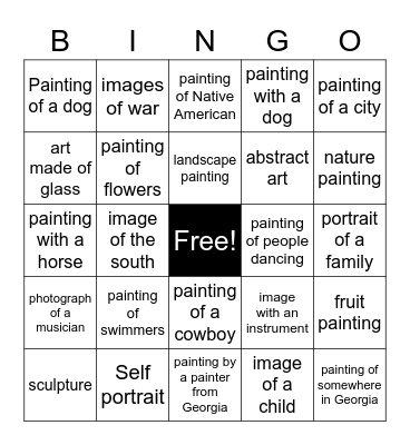 Morris Museum of Art Bingo Card