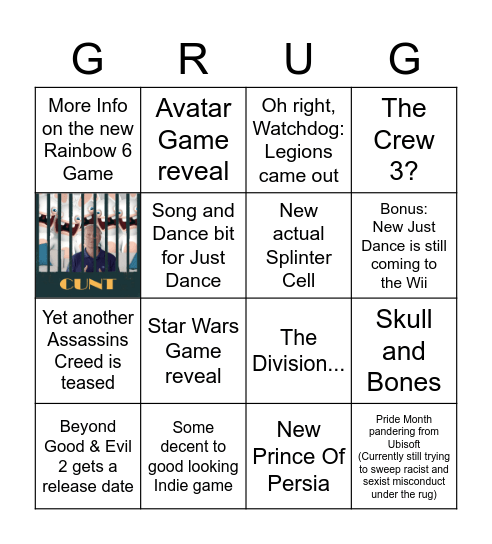 Yeah I kinda can't feel anything but hate while making this one Bingo Card