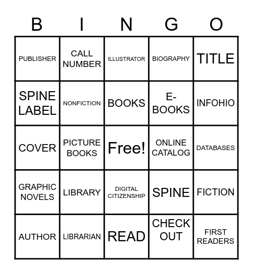 Library Bingo Card