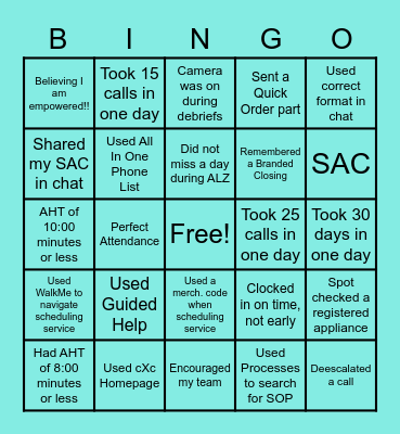 ALZ Bingo!! Bingo Card