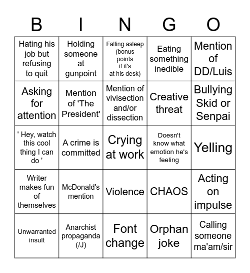 LD Bingo Card