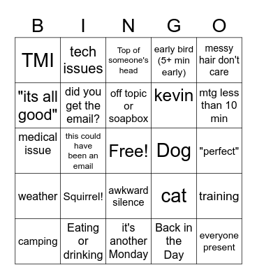 just another huddle Bingo Card