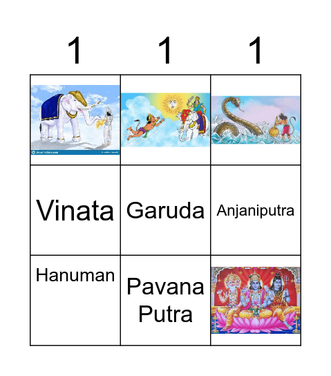 Hanuman & Garuda Bingo Card