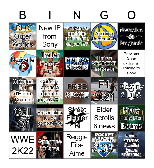E3 2021 - Summer Game Fest 2021 - by Sir Zhalotect Bingo Card