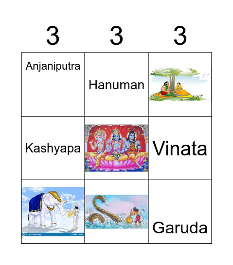 Hanuman & Garuda Bingo Card