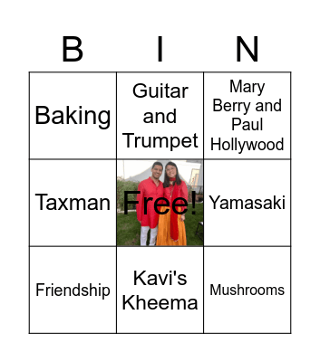 Rehan and Tammie Bingo Card