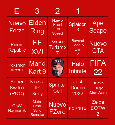 E3 2021 GusaGamer Bingo Card