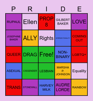 Pride Bingo! Bingo Card