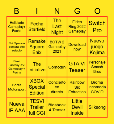 E3 La Buhardilla Bingo Card