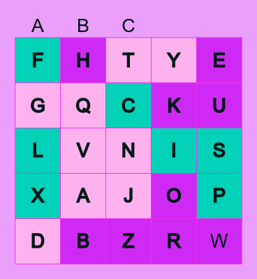 ABC SING FOR 3 years old and up Bingo Card