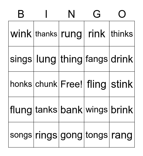 Glued Sounds! Bingo Card