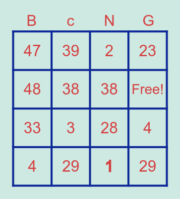 FUN BINGO!! Bingo Card