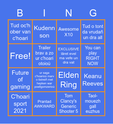 Gouel ar c'hoarioù hañv Bingo Card
