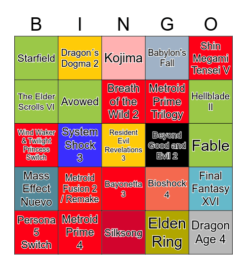 E3 Bingo Card