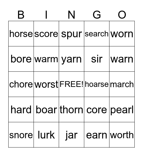 Sort 29 Bingo Card