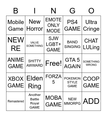 THE GAME AWARDS Bingo Card