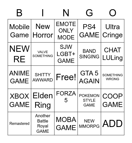 THE GAME AWARDS Bingo Card