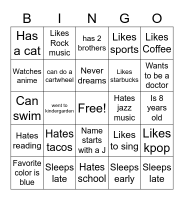 FUN BINGO Card