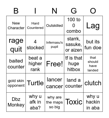 ABA Bingo Card