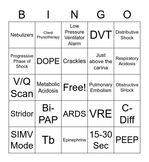 Exam 2: Review Bingo Card