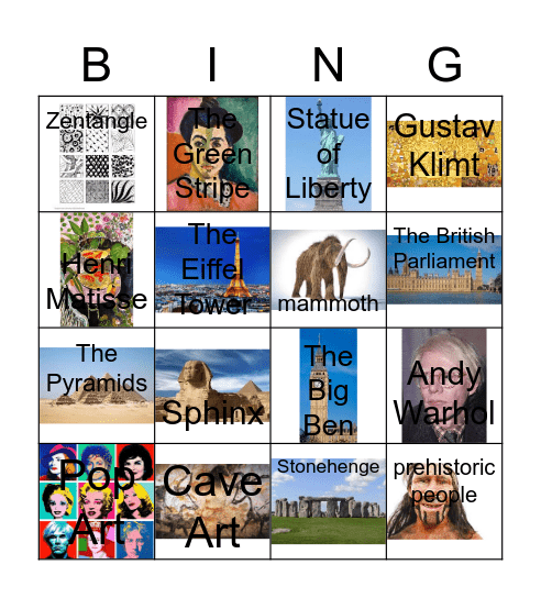 From Stonehenge to Statue of Liberty Bingo Card