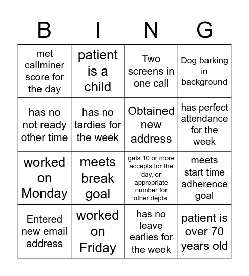 June Bingo Card