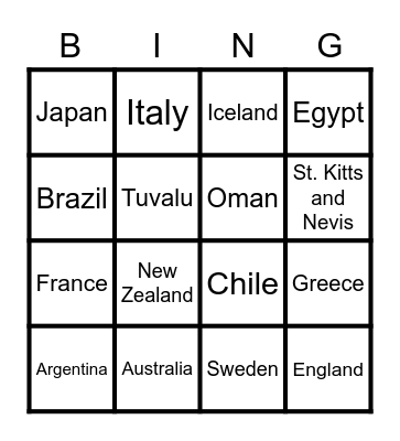 CLOCCK Bingo Card